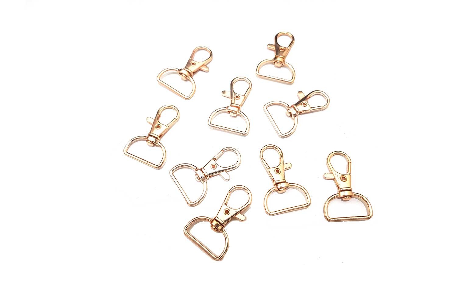 Golden Lobster Clasp Swivel Hooks with D Rings webbing bag strap hardware  connector, Carabiner hook for bags, keychains etc. - Designers Need
