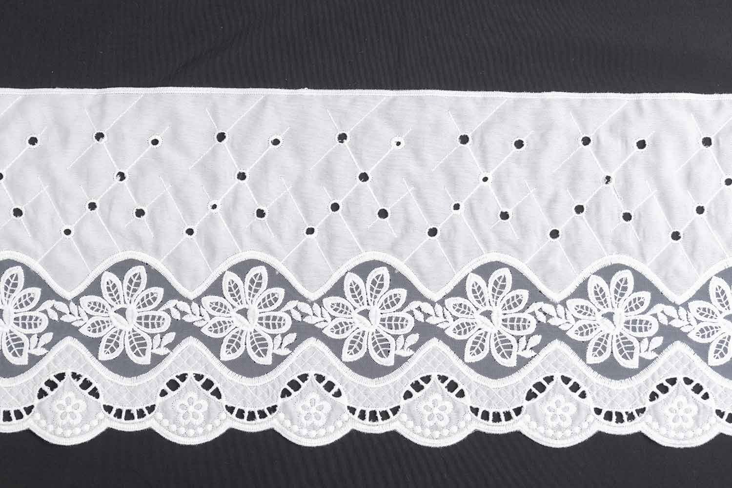 COTN0003 White Color Cotton Lace (Dyeable) - Designers Need
