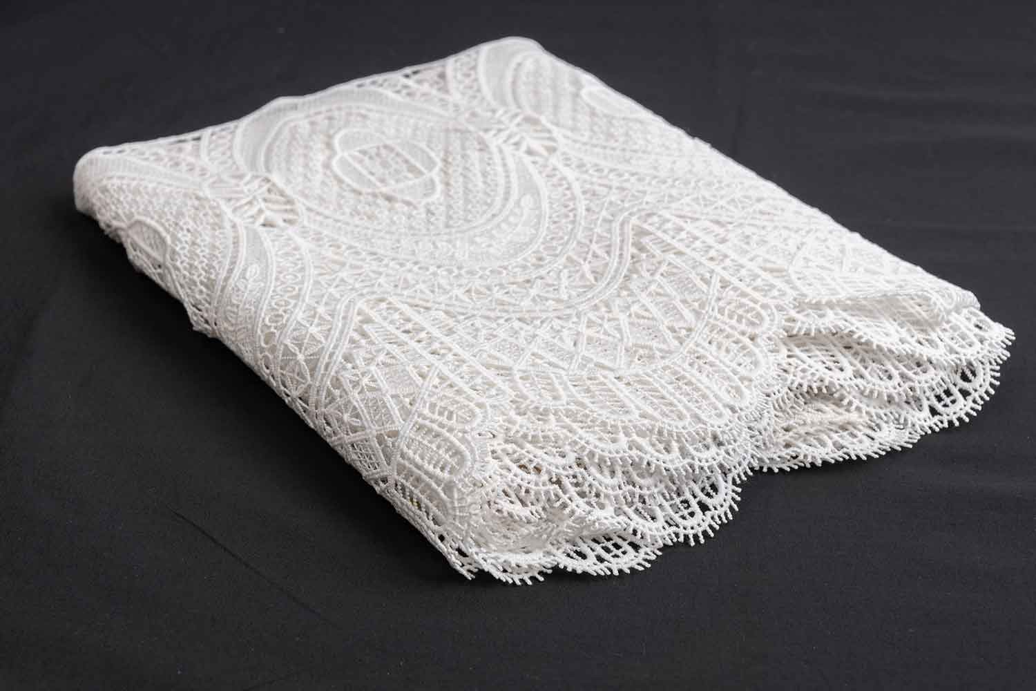 COTN0005 White Color Crochet Cotton Lace (Dyeable) - Designers Need