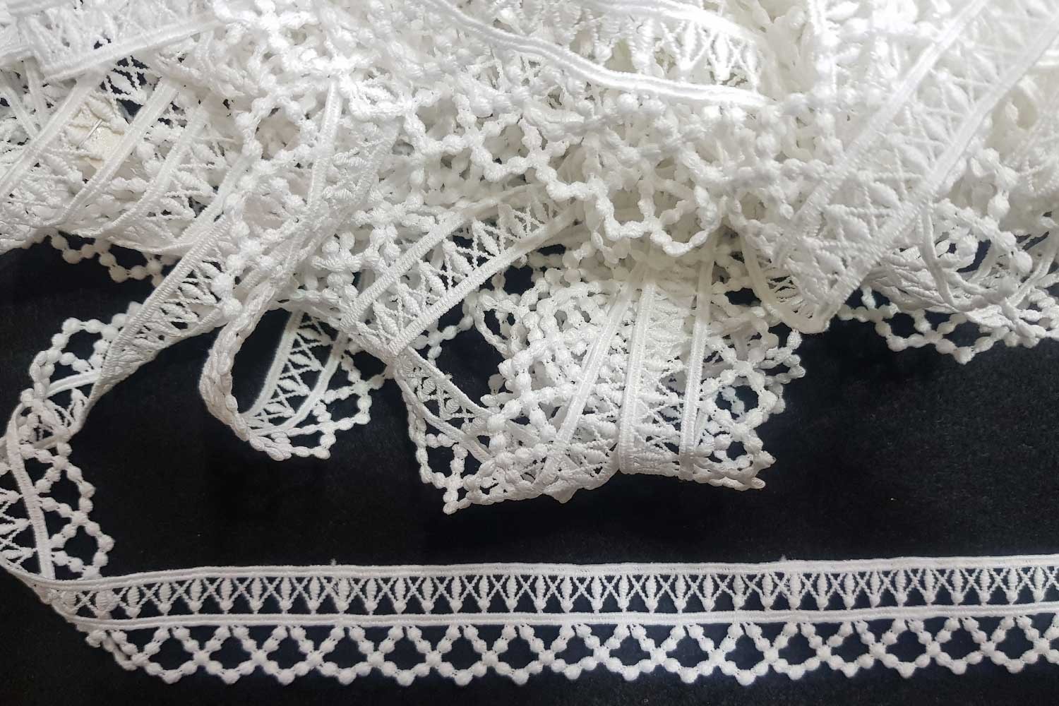 Buy White GPO Lace Light Shade Dyeable Online. - Designers Need
