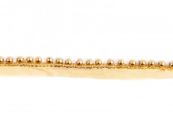 BDLC0002 Golden Color Beads Work Beaded Lace