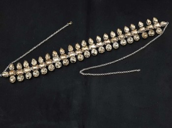 Dark Golden (LCT) Color Designer Fancy Rhinestone Waist Belt for dresses, sarees, gowns etc.(Adjustable)