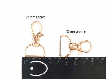 Golden Lobster Clasp Swivel Hooks with D Rings webbing bag strap hardware connector, Carabiner hook for bags, keychains etc.