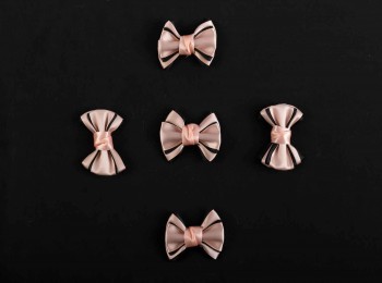 Peach Color Satin Fabric Bow For Craft Material, Dresses, Hair Bands, Clips