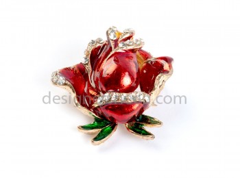 BRCH0002 Red Color Flower Shape Brooch