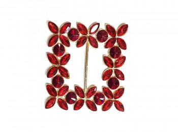 Red Color Square Shape Stone Work Fancy Buckle