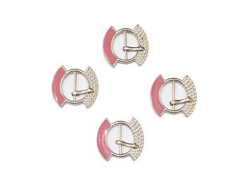 Pink Color Round Metal Buckle for dresses, bellies, bags, etc.