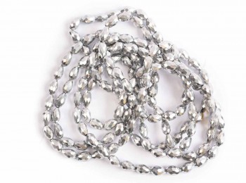 Silver color Drop / Briolette Shape Crystal Glass Beads CGBDS0001E