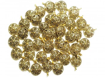 Golden Mehandi Polish Round Metal Charms