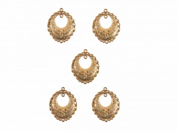 Golden Color Round Shape Charms CHARM0041