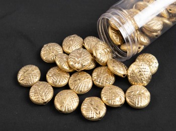 Golden Color Round Shape Metal Charms CHARM0064