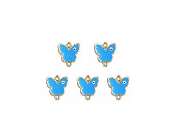Light Blue Color Butterfly Shape Metal Charms