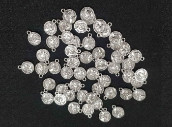Silver color Coin Shape Metal Charms