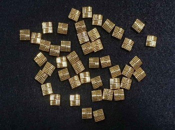 Golden Mehandi Polish Square Shape Metal Charms