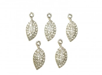 Golden color leaf shape stone work designer metal charms/pendants