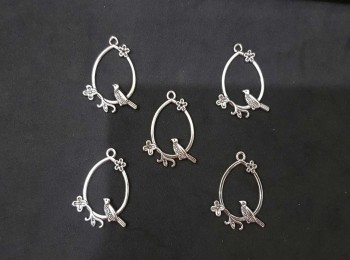 Silver Hanging Bird Designer Metal charms