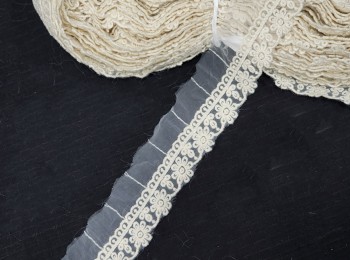 Off-White Dyeable Lace Organza Base - 20 yards