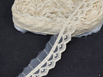 Off-White Dyeable Scallop Lace - 20 yards
