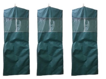 Green Color Non Woven Wedding Lehenga Gown Long Dress Garment Cover Bags 63" with 12" Gusset with Back Zip