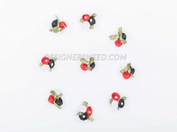 Flowers Black-White-Red Saturn Ribbon 10 Pieces (FLR0001)