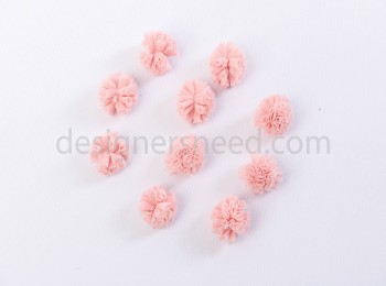 Flowers Light Pink Color Net Fabric set of 10 Pieces (FLR0002B)