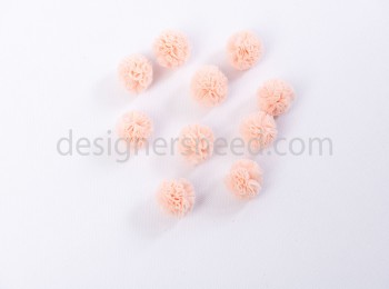 Flowers Light Peach Color Net Fabric set of 10 Pieces (FLR0002C)