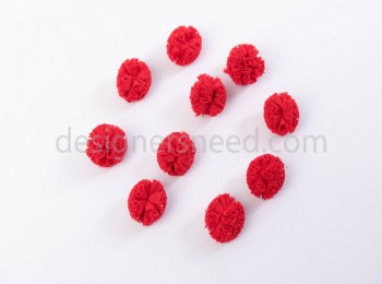 Flowers Red Color Net Fabric set of 10 Pieces (FLR0002D)