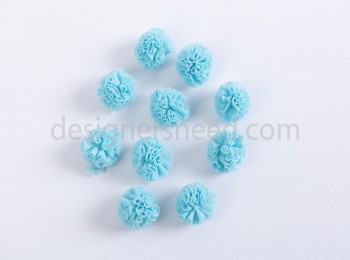Flowers Ferozi Blue Color Net Fabric set of 10 Pieces (FLR0002G)