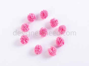 Flowers Dark Pink Color Net Fabric set of 10 Pieces (FLR0002I)