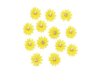 Yellow Color Felt Fabric Flowers For Dresses, Crafting, Decoration etc.