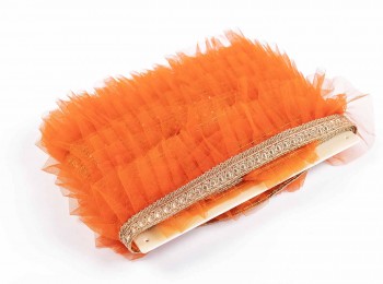 Orange color Fancy Frill Lace FNLC0010B