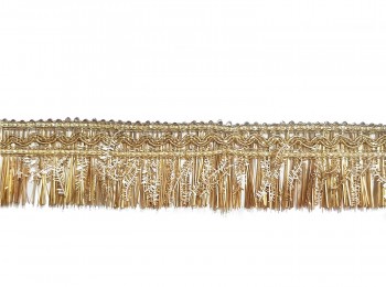 Light Golden (PEARL MATTE) color light weight fringes lace for dupattas