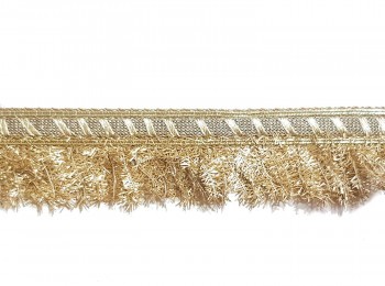 Light Golden (pearl matte) color fringes kiran lace for dupattas
