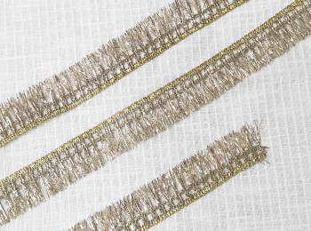 Light Golden Fringes Lace Trim Kiran Crush Lace Frill Lace for dupattas