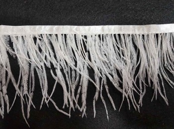 White Color Ostrich Feather Lace (Different colors Available on Enquiry)