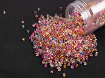 Multi Color Round Shape Glass Beads GLSBD0006