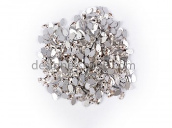 GLST0008 Silver Color Leaf Shape Glass Stone