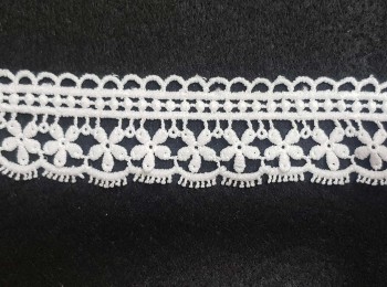 White Color GPO Lace For Suits, Dresses, etc.