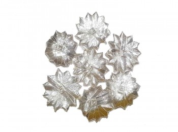 Silver Color Flower Chandi Gota Patti Patches For Embroidery, Decoration, Crafting etc.