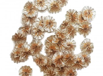 Silver Rose Gold Mix Flower Shape Chandi Gota Patti Patches For Embroidery, Decoration, Crafting etc.