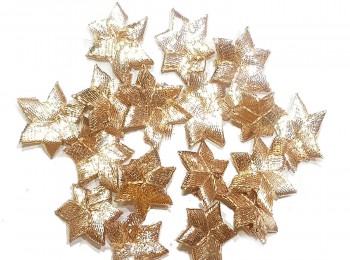 Golden Star Shape Chandi Gota Patti Patches For Embroidery, Decoration, Crafting etc.