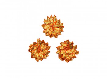 GPTPA0005 Gold Color with Orange Kinari Gota Flower Patch