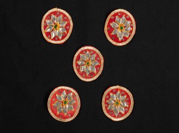 Red Color Round Shape Gota Patti Patches GPTPA0015C