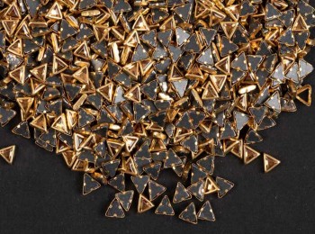 Golden Color Triangular Shape Hotfix Stones HFX0021A