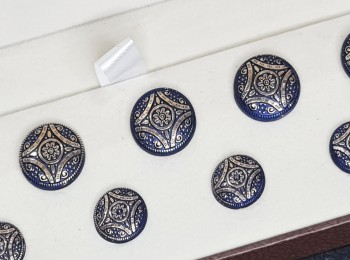 Blue Color Round Shape Metal Coat Buttons For Blazers, Coats etc.