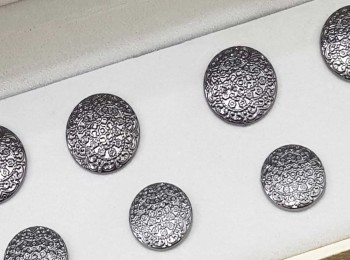 Metallic Grey Round Shape Blazer/Coat Buttons