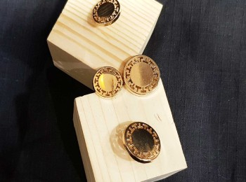 Golden Round Metal Coat Buttons Blazer Buttons - Sold With Box