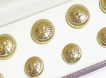 Gold Color Round Shape Metal Coat/Jacket Buttons