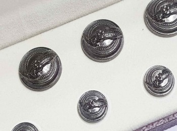 Metallic Grey Color Round Shape Metal Coat/Jacket Buttons