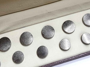 Metallic Black Color Metal Coat Buttons -sold with box